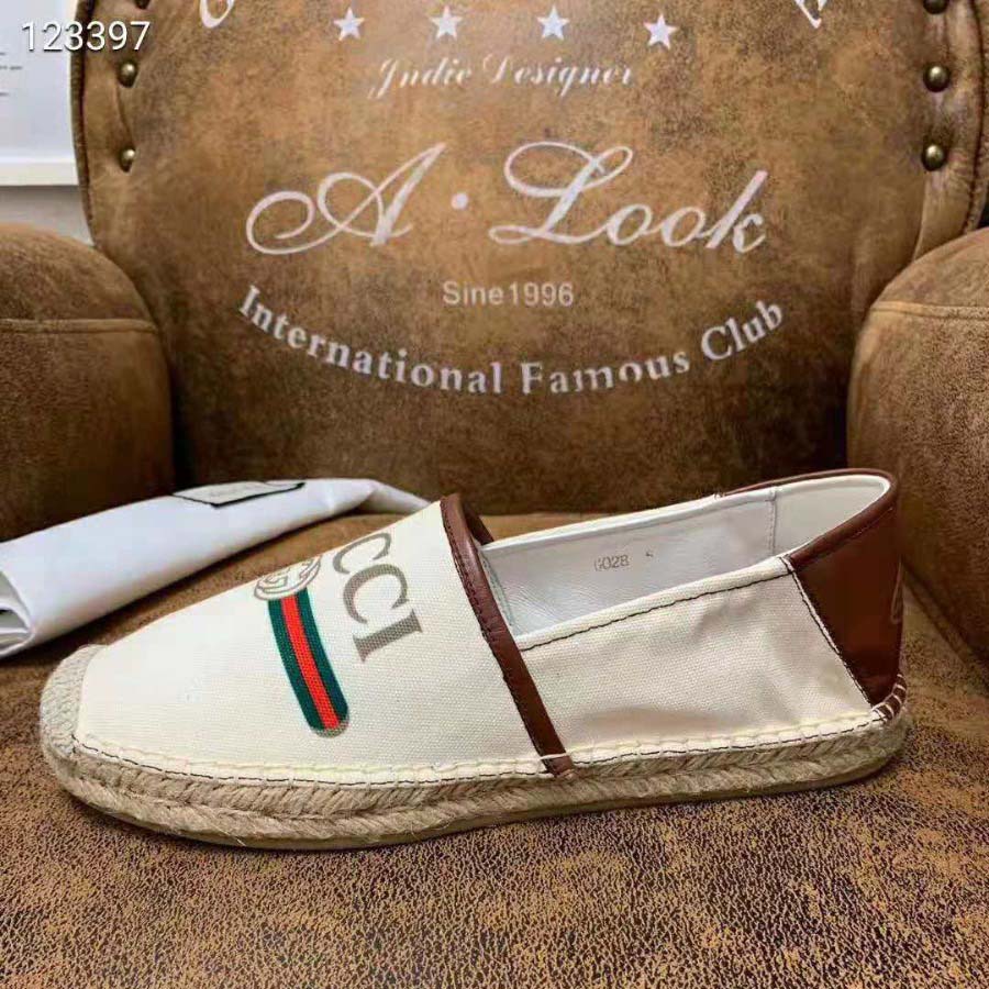 G*u*i men G*u*i logo canvas espadrille-beige