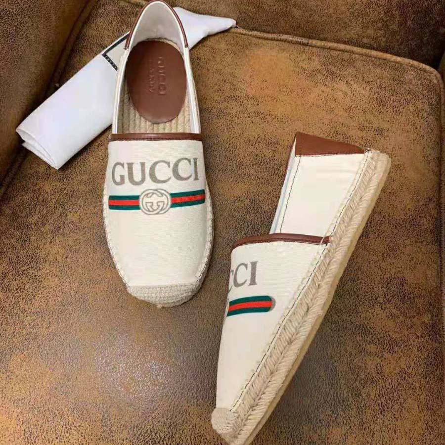 G*u*i men G*u*i logo canvas espadrille-beige