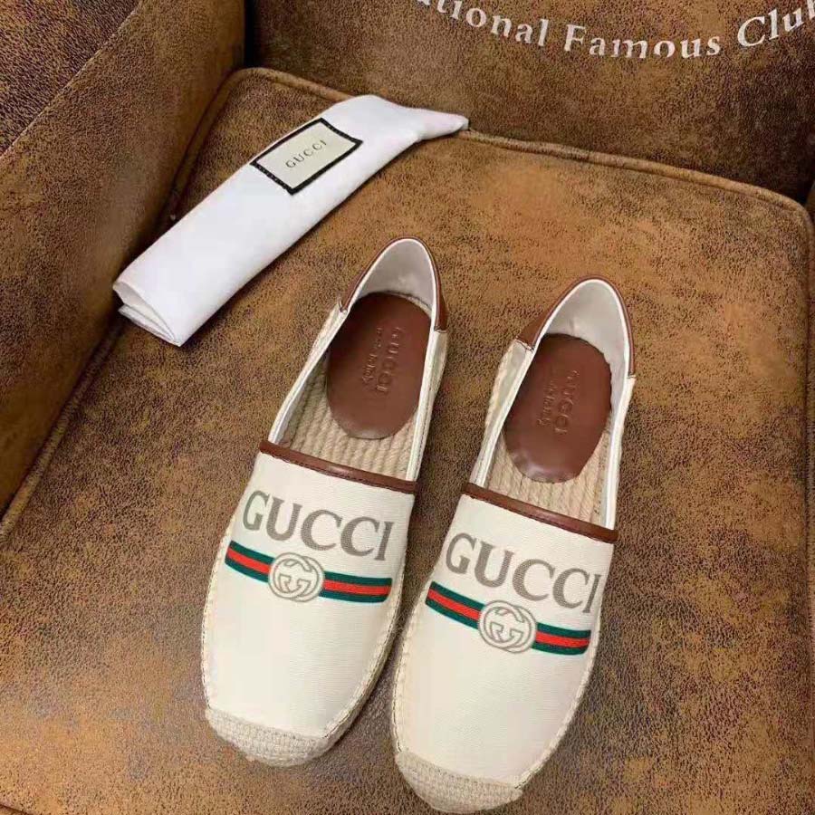 G*u*i men G*u*i logo canvas espadrille-beige