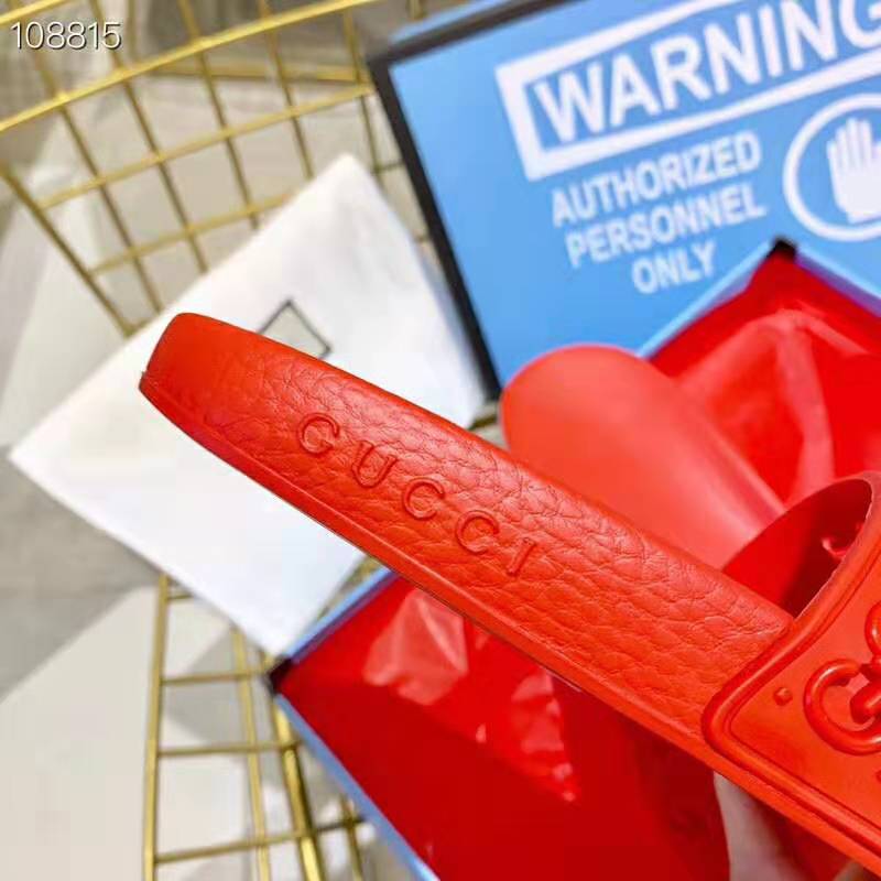 G*u*i men’s rubber gg slide sandal-red