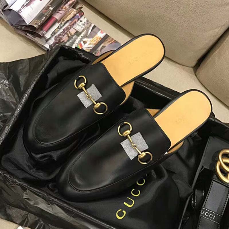 G*u*i unisex princetown leather slipper-black