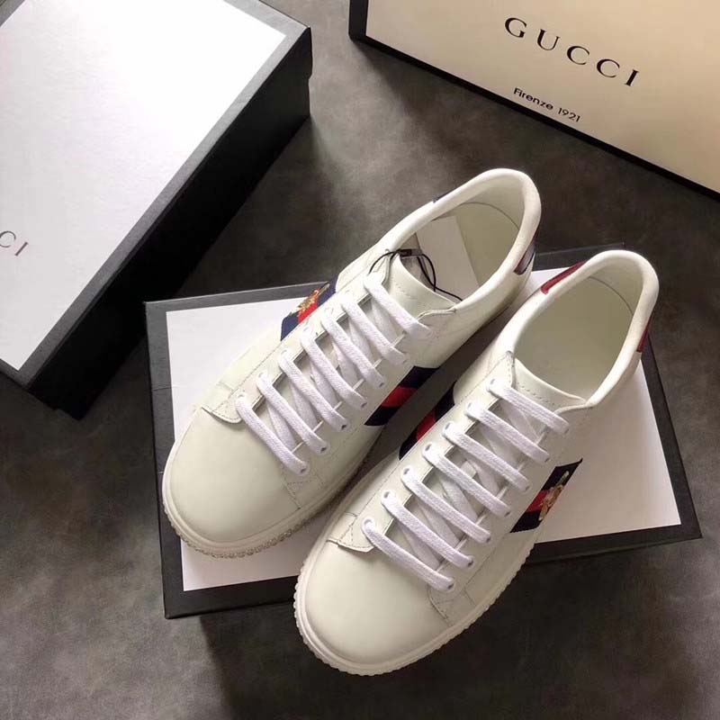 G*u*i women ace sneaker with crystals white
