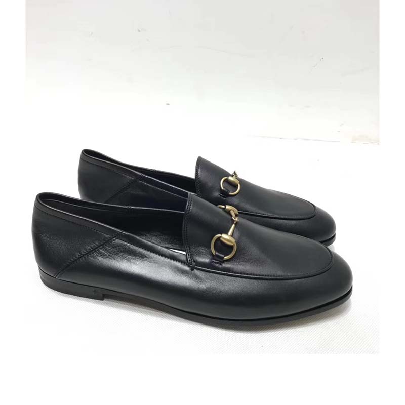 G*u*i women brixton leather horsebit loafer-black