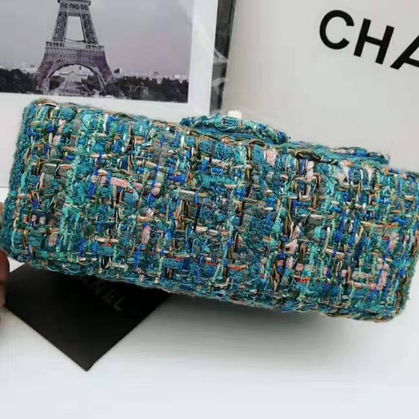 Chanel Women Mini Flap Bag in Tweeds & Fabrics-Blue