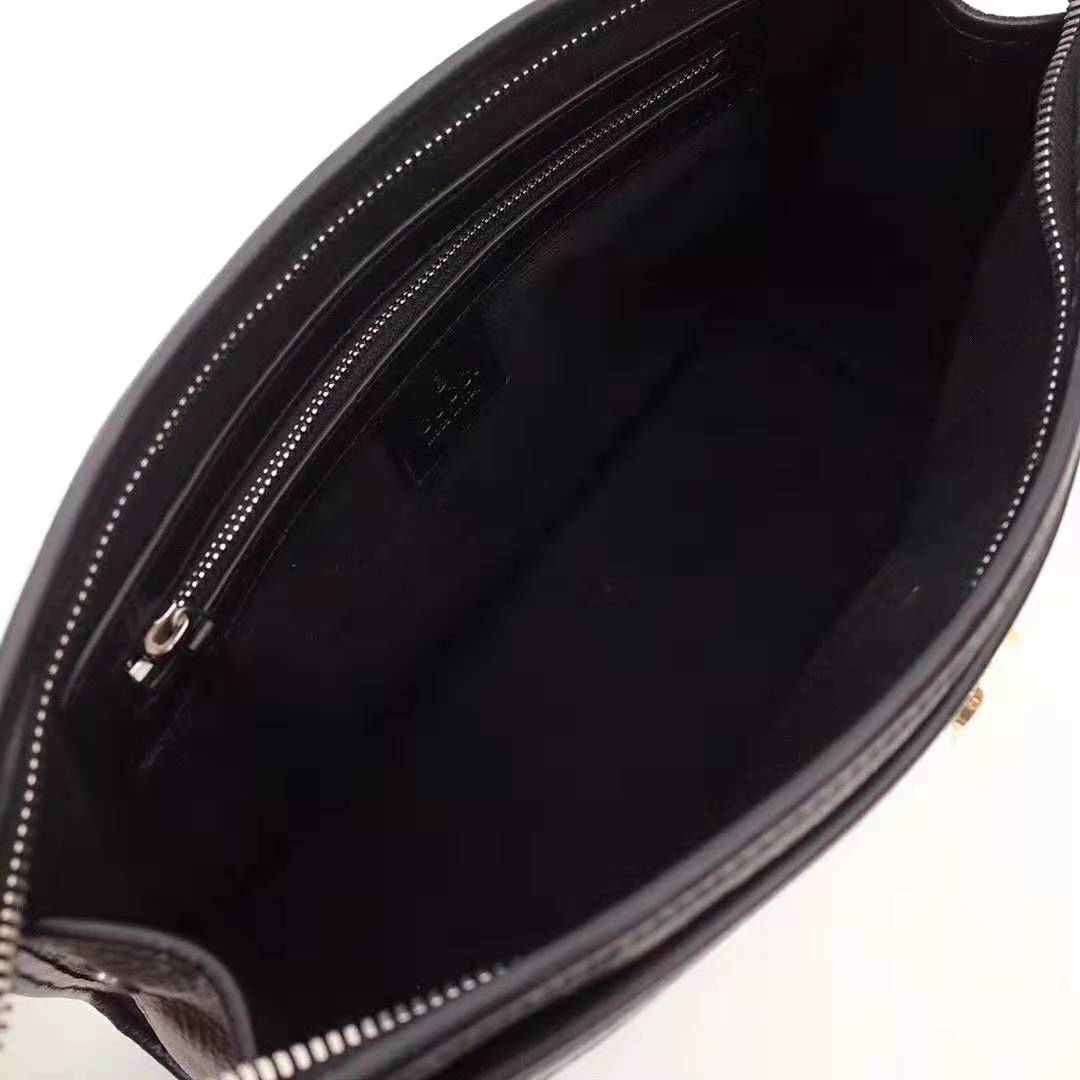 G*u*i gg men pouch with interlocking bag in black soft leather