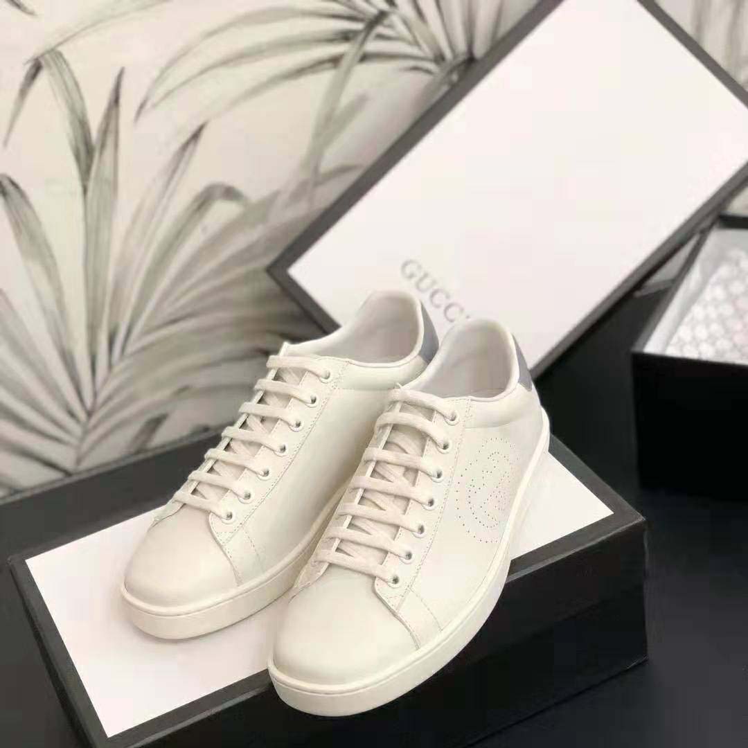 G*u*i unisex ace sneaker with interlocking g-white