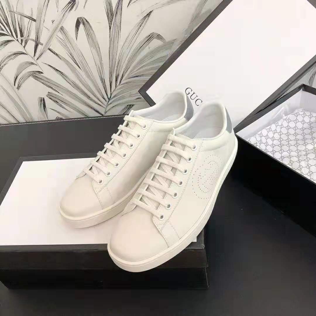 G*u*i unisex ace sneaker with interlocking g-white