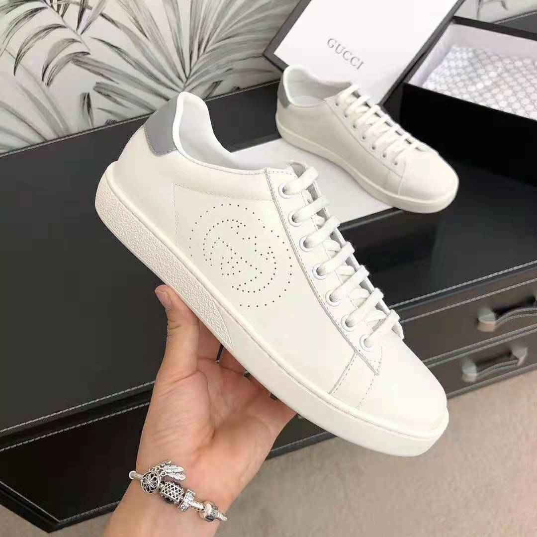 G*u*i unisex ace sneaker with interlocking g-white