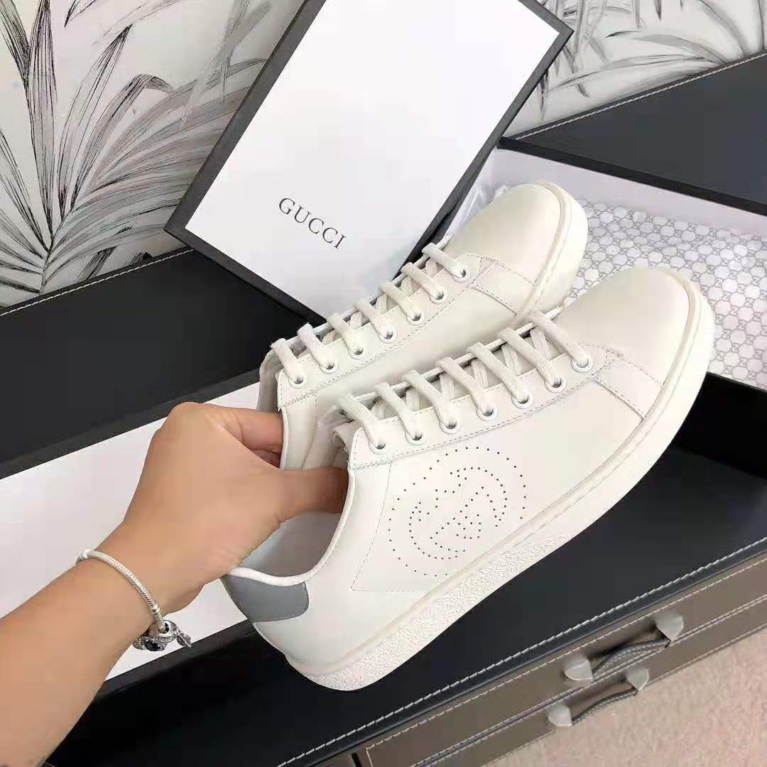 G*u*i unisex ace sneaker with interlocking g-white