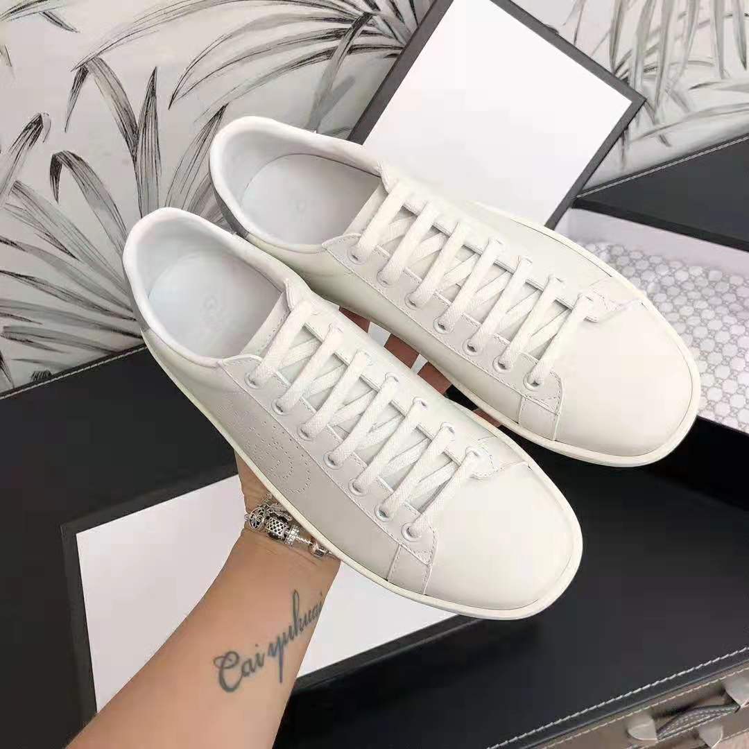 G*u*i unisex ace sneaker with interlocking g-white