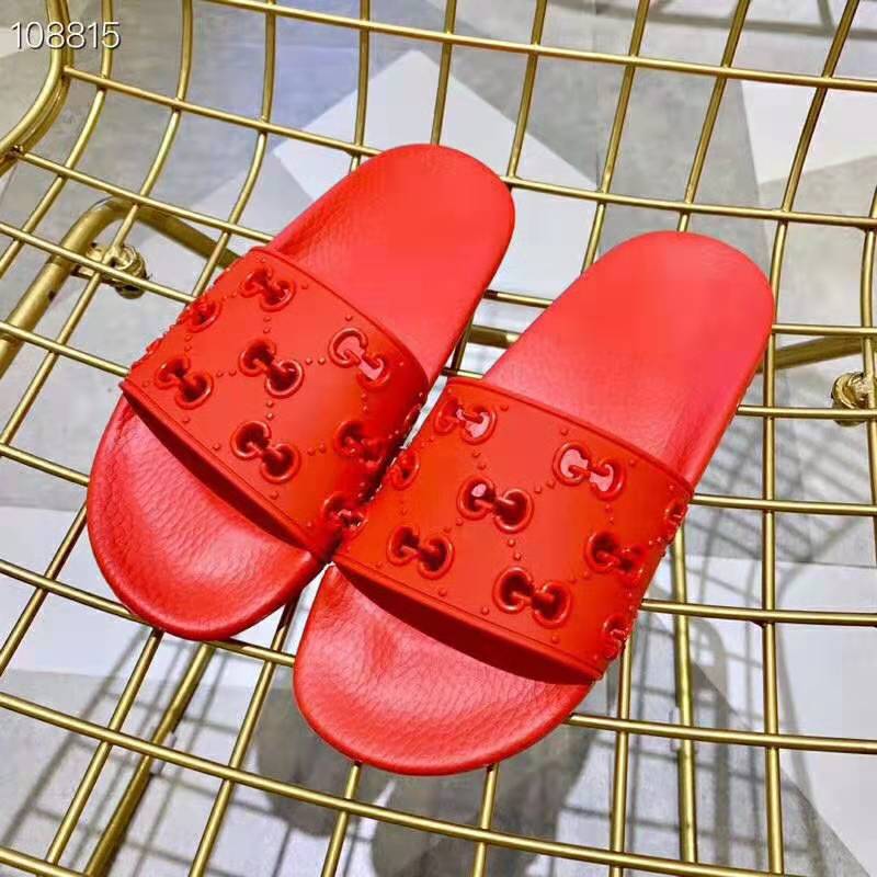G*u*i women rubber gg slide sandal-red