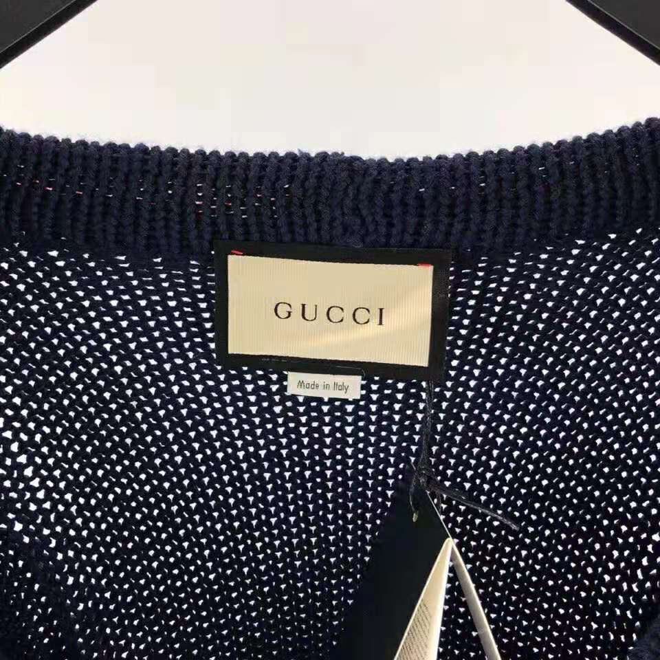 G*u*i men oversize cable knit cardigan sweater-navy