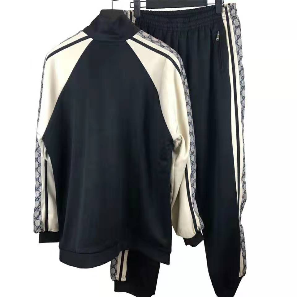 G*u*i men oversize technical jersey jacket in gg printed nylon-black