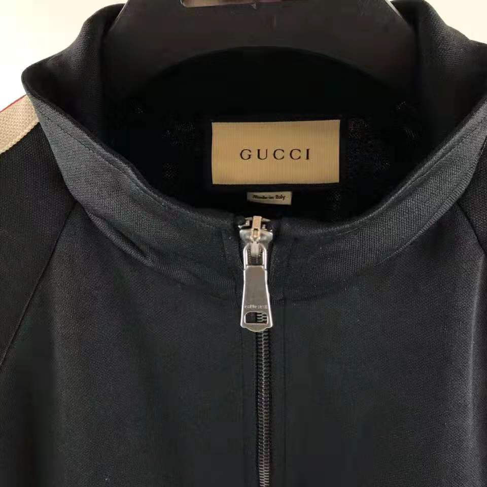 G*u*i men technical jersey jacket-black