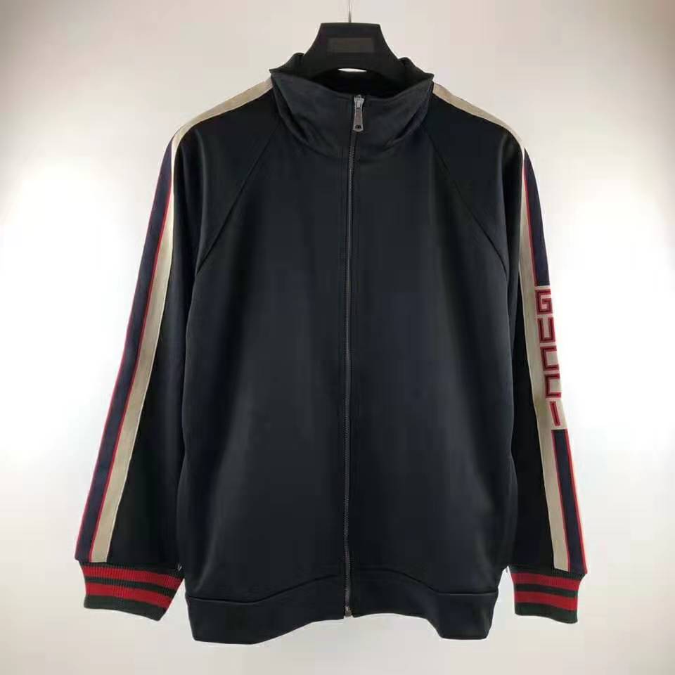 G*u*i men technical jersey jacket-black