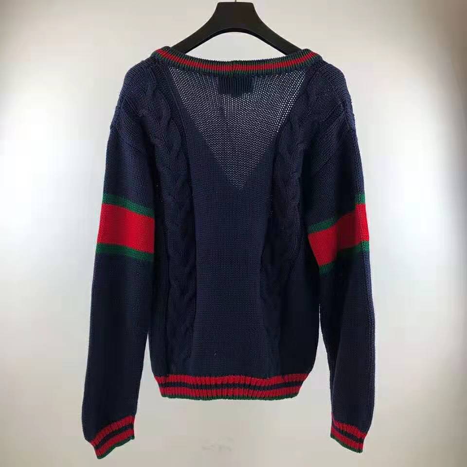 G*u*i women oversize cable knit cardigan sweater-navy