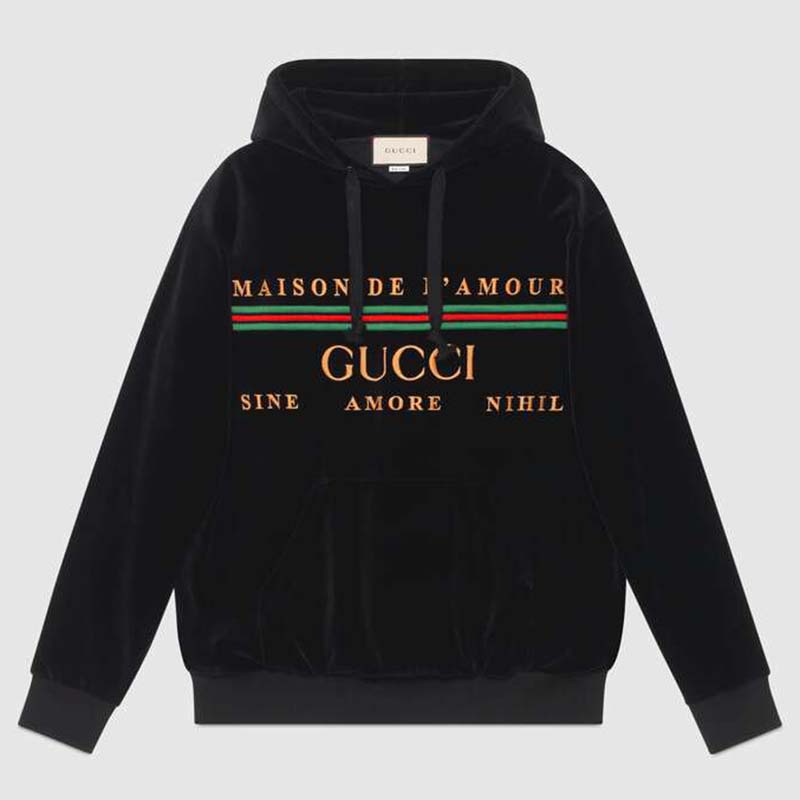 G*u*i women oversize sweatshirt with G*u*i embroidery in black cotton