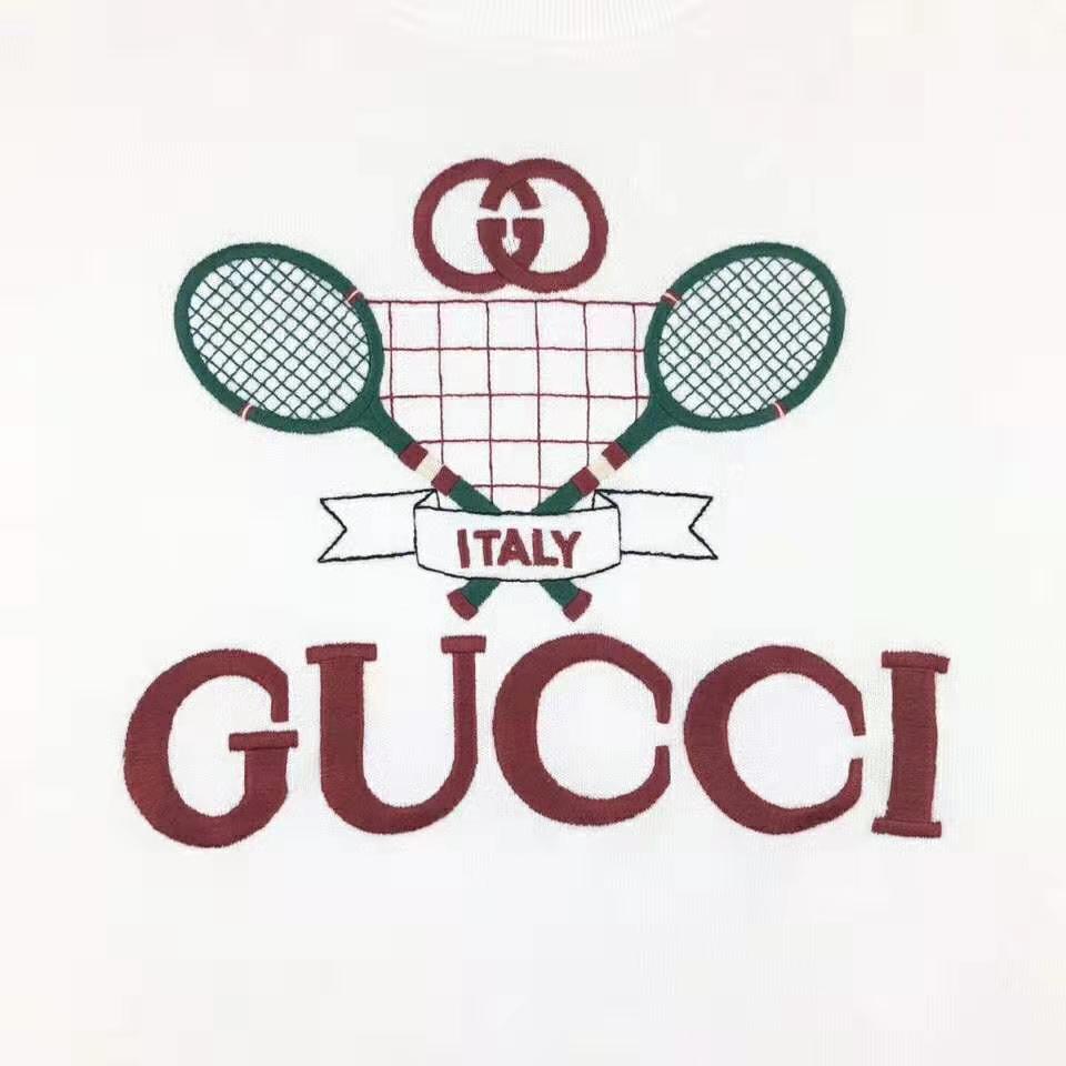 G*u*i women oversize sweatshirt with G*u*i tennis in 100% cotton-white