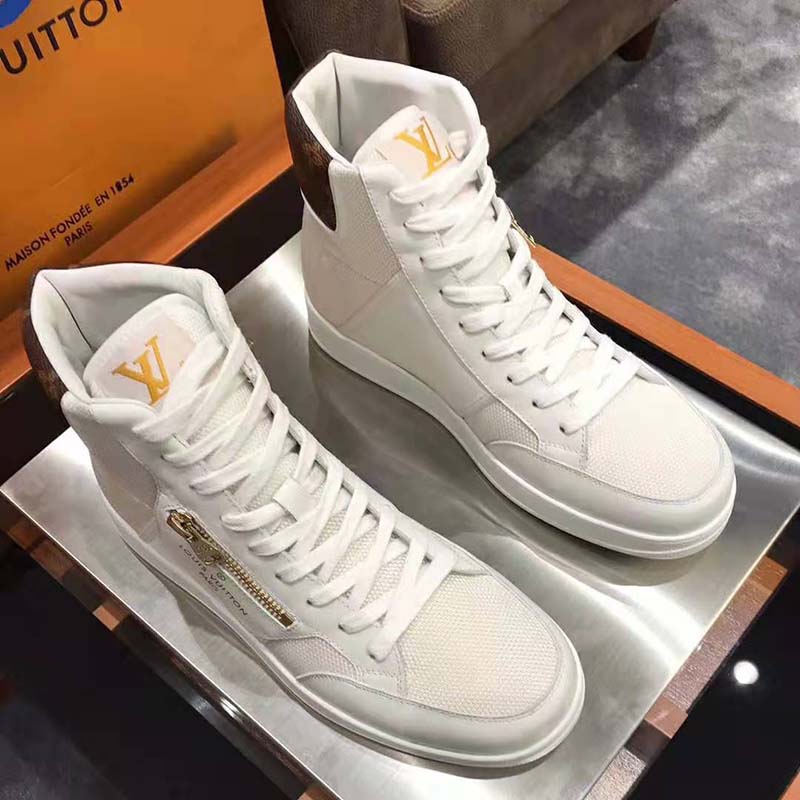 Louis Vuitton LV Unisex Rivoli Sneaker Boot Shoes-White