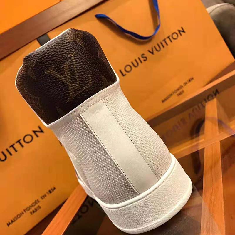 Louis Vuitton LV Unisex Rivoli Sneaker Boot Shoes-White
