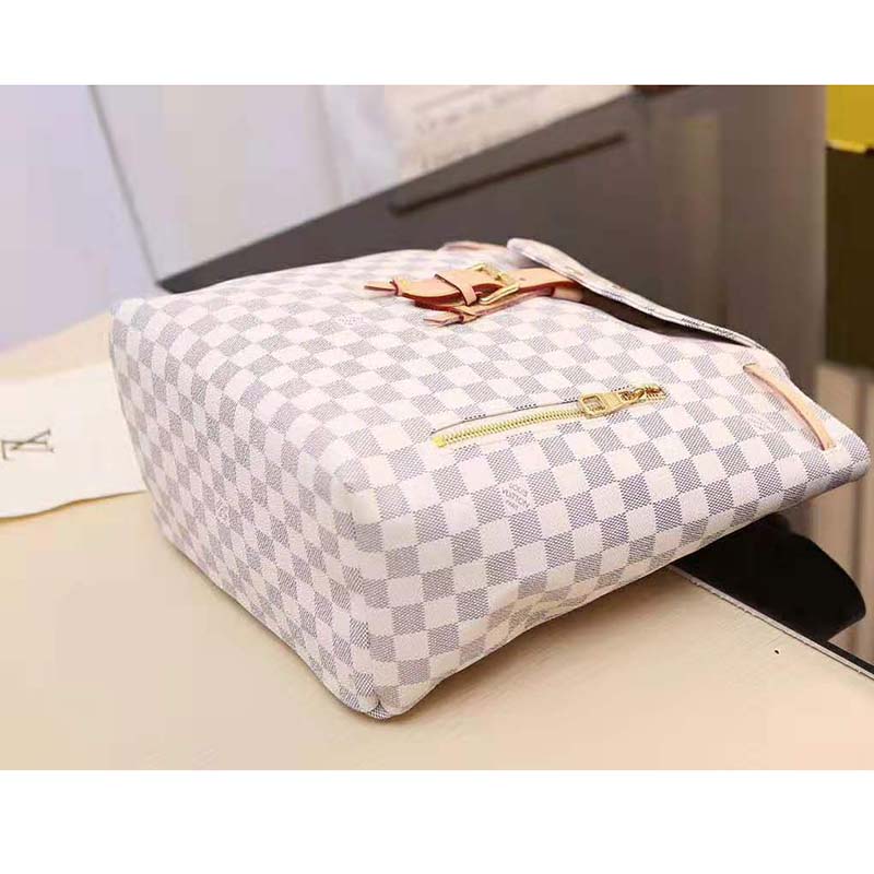 Louis Vuitton LV Women Sperone Backpack in Damier Azur Canvas-Grey
