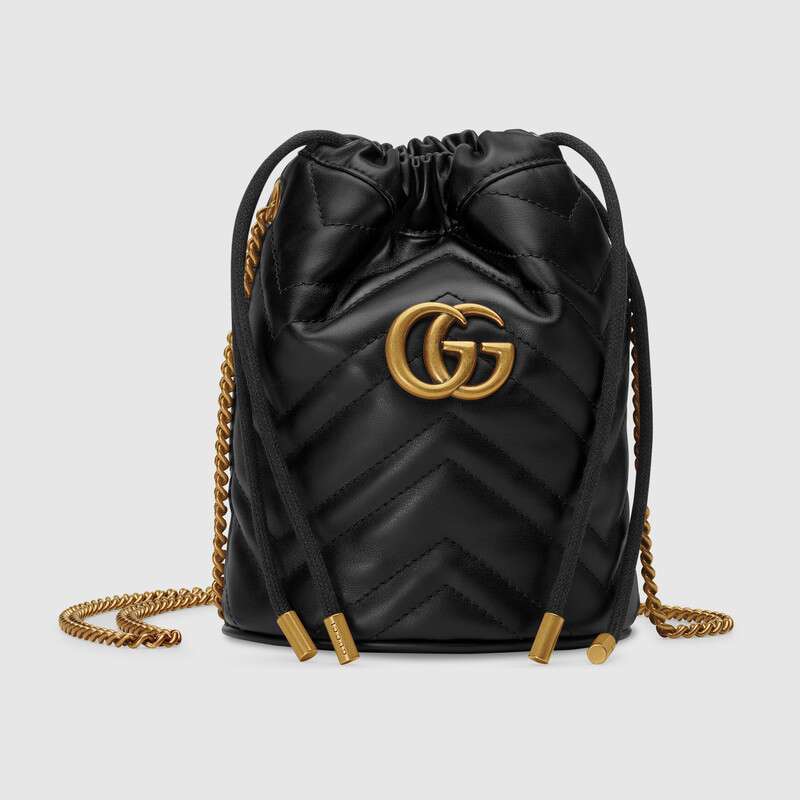G*u*i gg women gg marmont mini bucket bag in matelassé chevron leather