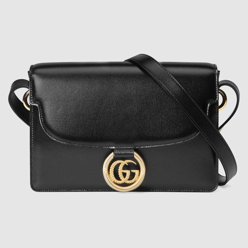 G*u*i gg women small leather shoulder bag in textured leather