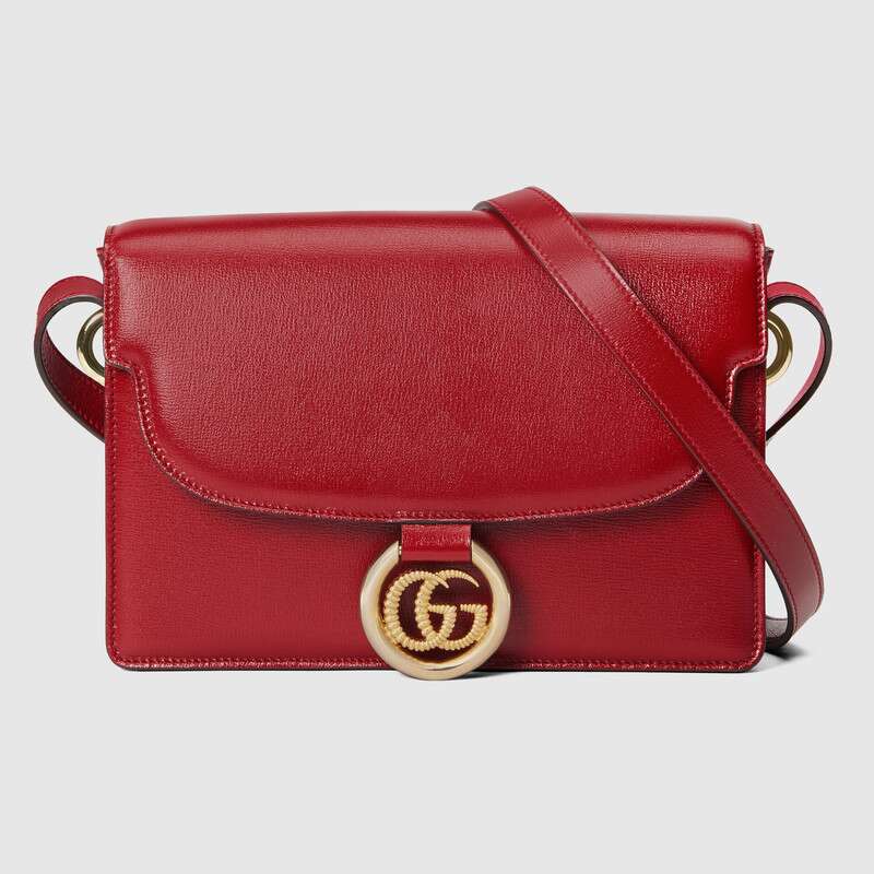 G*u*i gg women small leather shoulder bag in textured leather