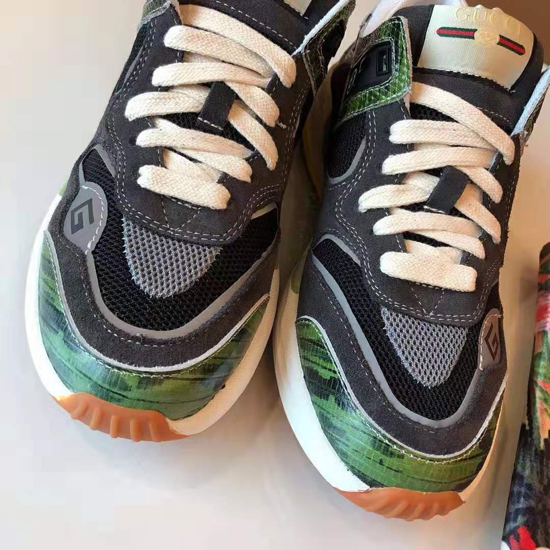 G*u*i men’s ultrapace sneaker in embroidered g detail 3 cm heel-green