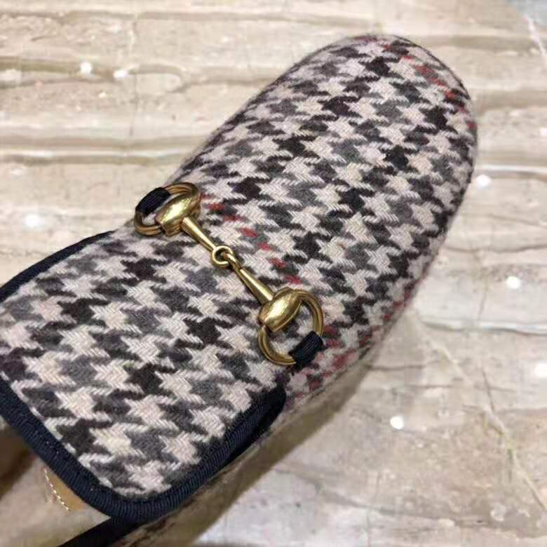 G*u*i unisex gg check wool loafer in brown check wool