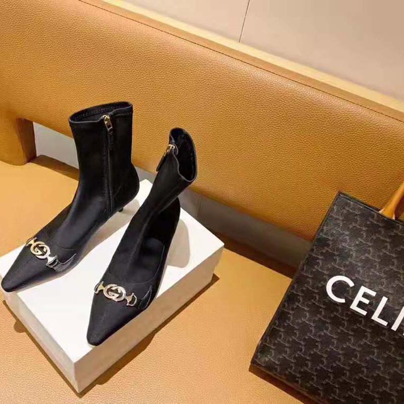 G*u*i women G*u*i zumi mid-heel ankle boot 7.7 cm heel-black