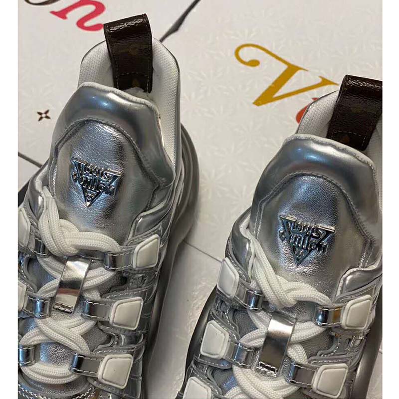 Louis Vuitton LV Women LV Archlight Sneaker in Leather and Technical Fabrics-Silver