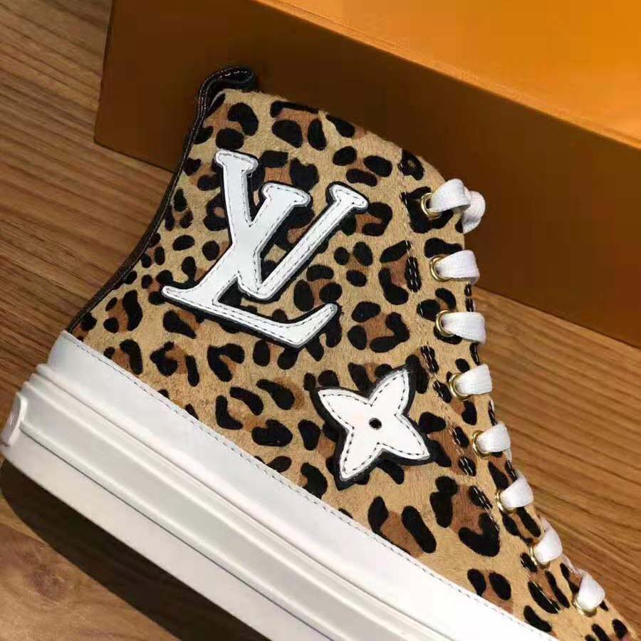 Louis Vuitton LV Women Stellar Sneaker Boot in Pony-Styled Calf Leather-Brown