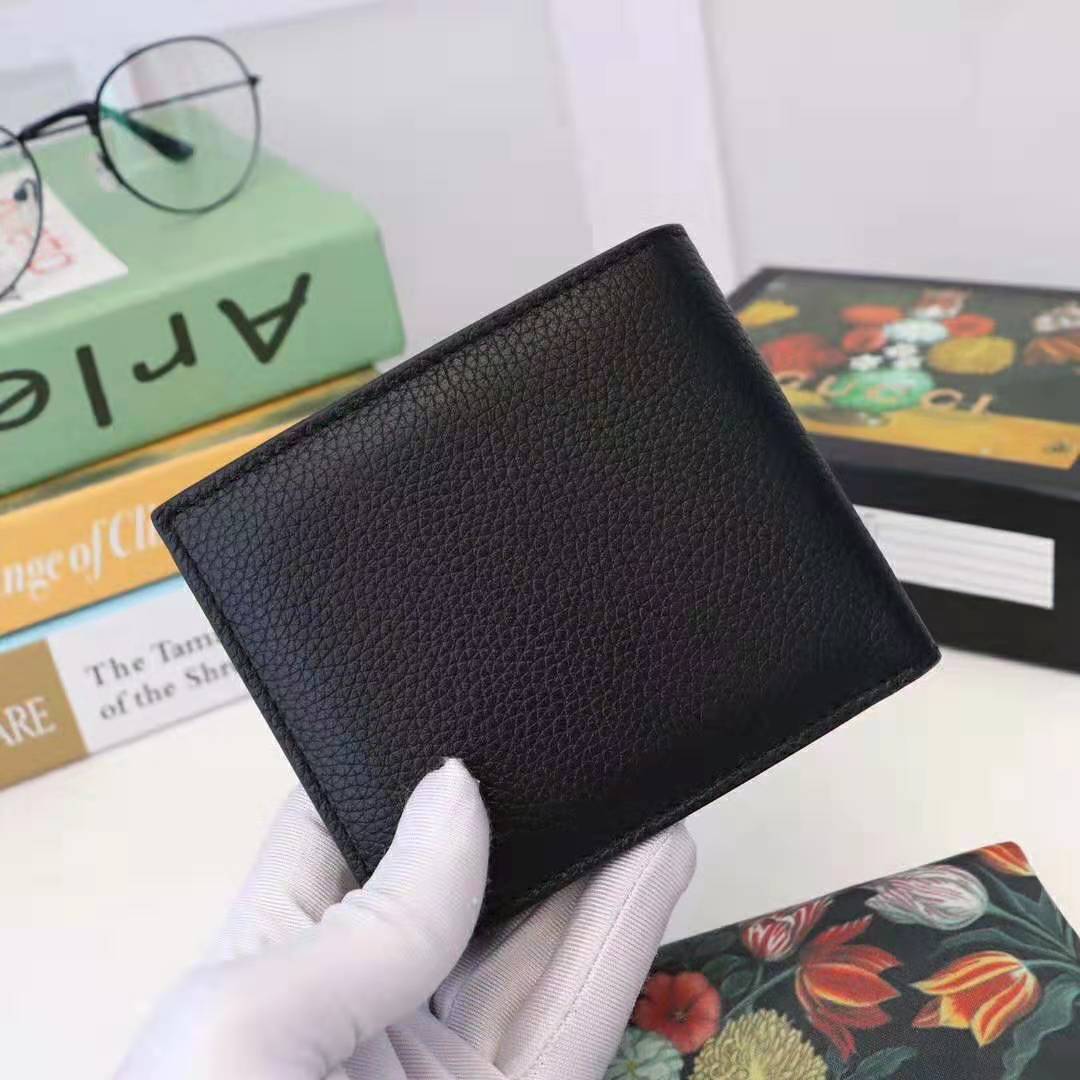 G*u*i gg men G*u*i print leather bi-fold wallet in black leather