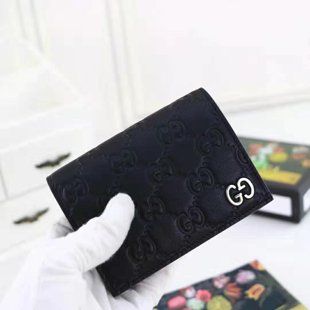 G*u*i gg men G*u*i signature wallet in black G*u*i signature leather