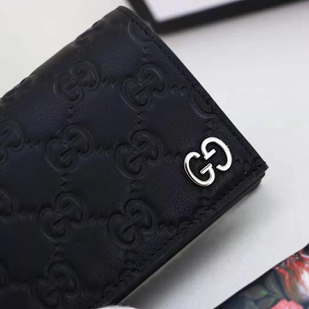 G*u*i gg men G*u*i signature wallet in black G*u*i signature leather