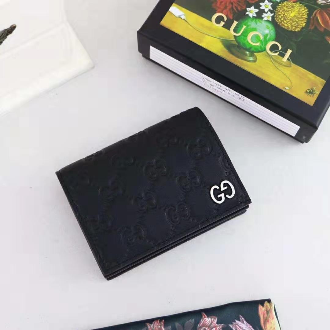 G*u*i gg men G*u*i signature wallet in black G*u*i signature leather