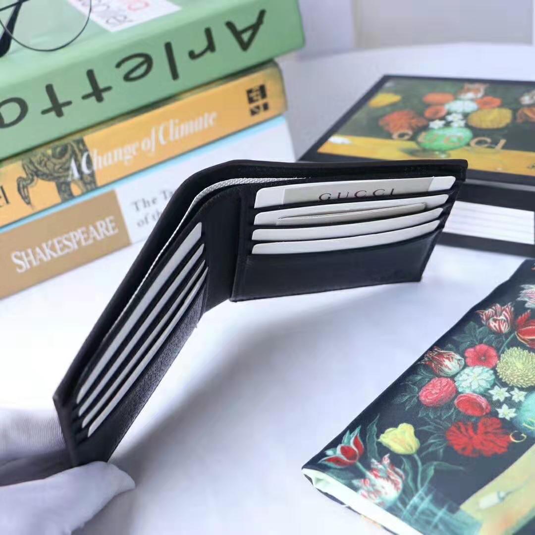 G*u*i gg men G*u*i stripe leather wallet in black leather