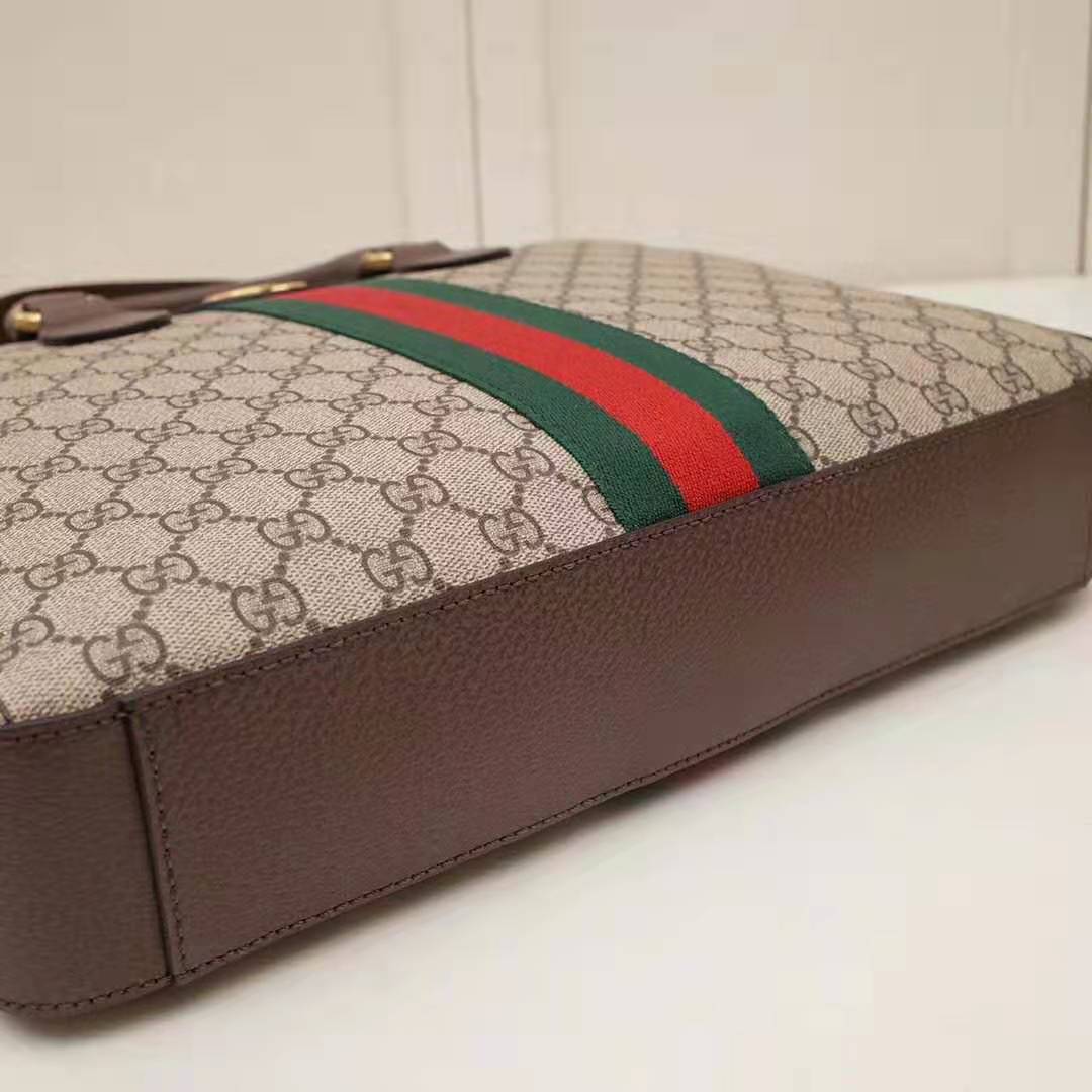 G*u*i gg men ophidia gg briefcase in beige/ebony soft gg supreme canvas