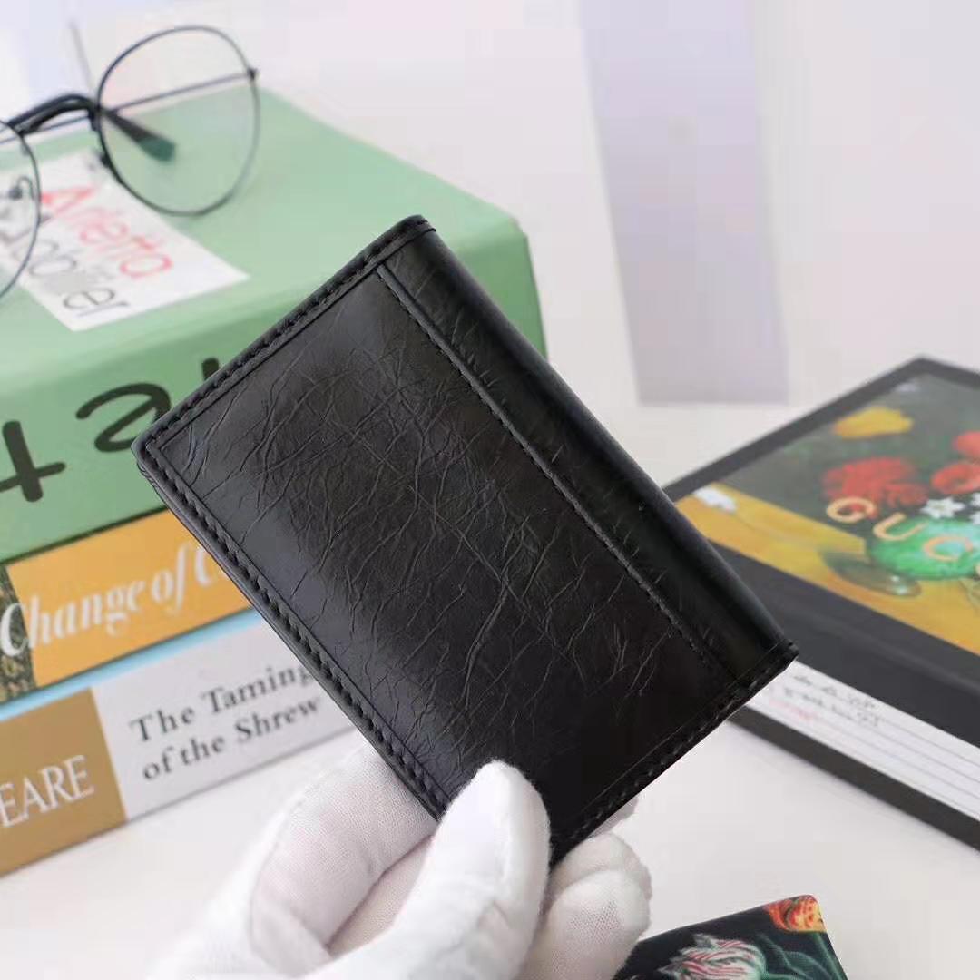 G*u*i gg men soft leather passport case in black soft leather