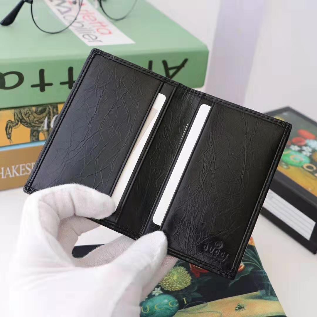 G*u*i gg men soft leather passport case in black soft leather