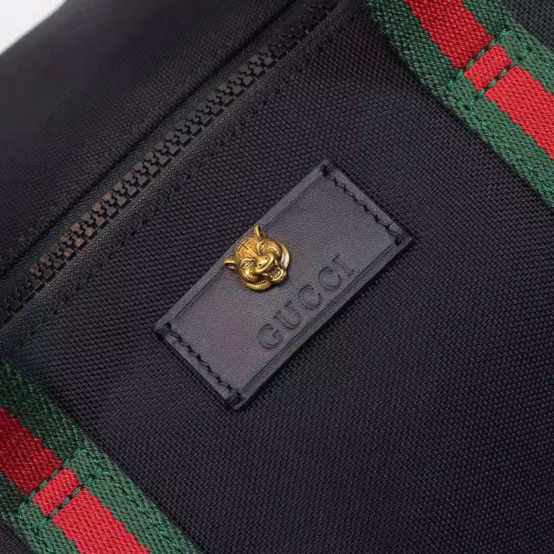 G*u*i gg men technical canvas duffle in black technical canvas