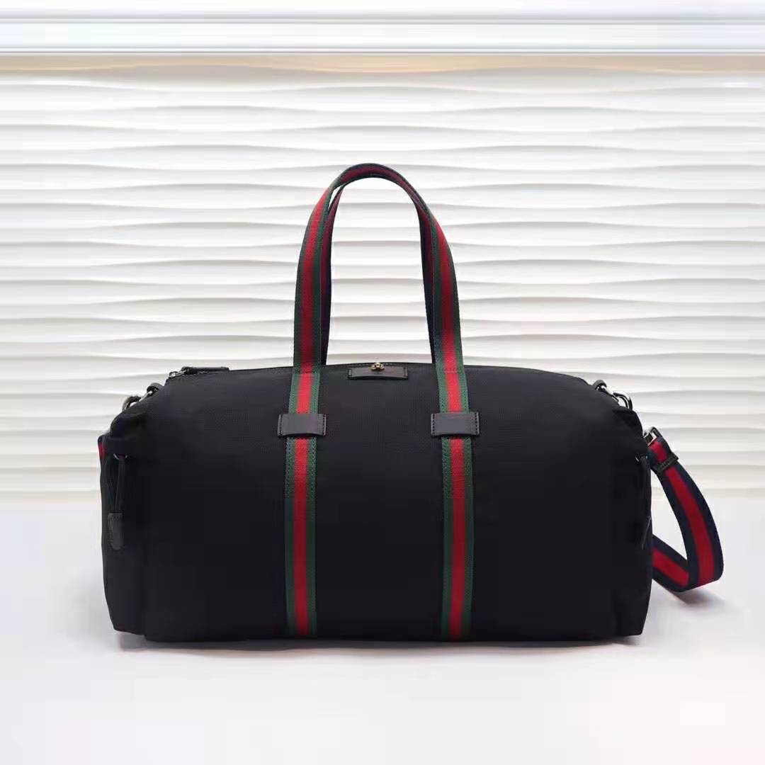 G*u*i gg men technical canvas duffle in black technical canvas