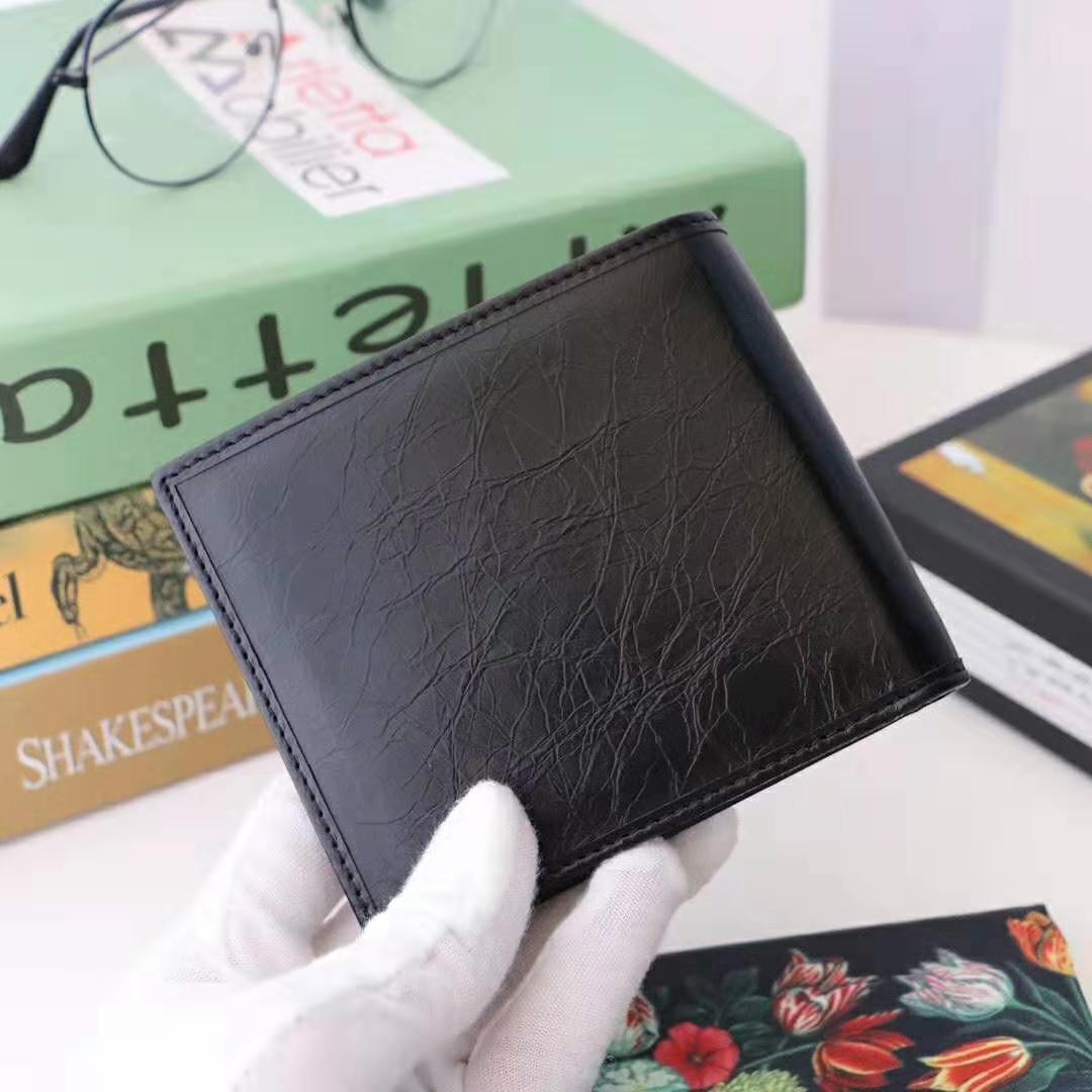 G*u*i gg men wallet with interlocking g in black soft leather