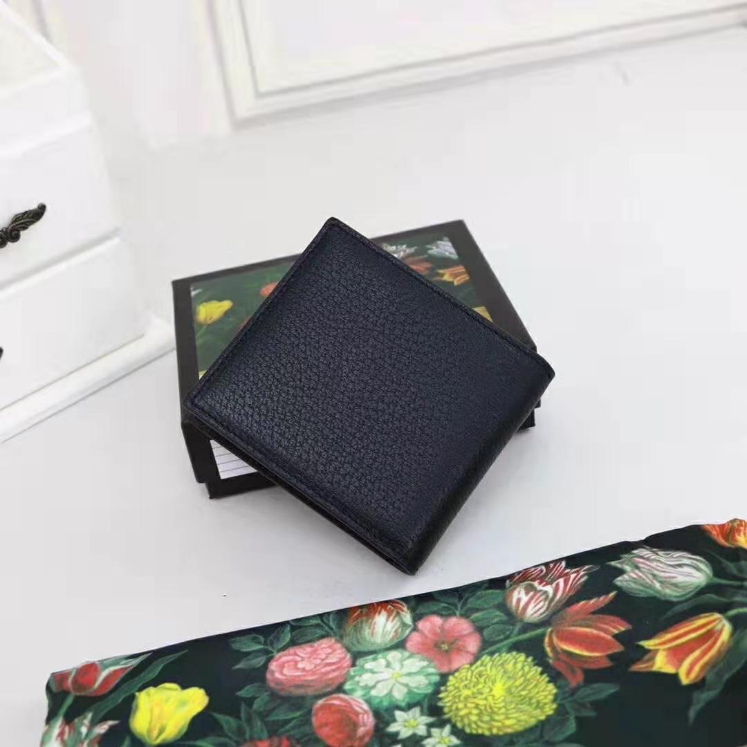 G*u*i gg unisex animalier leather wallet in black leather