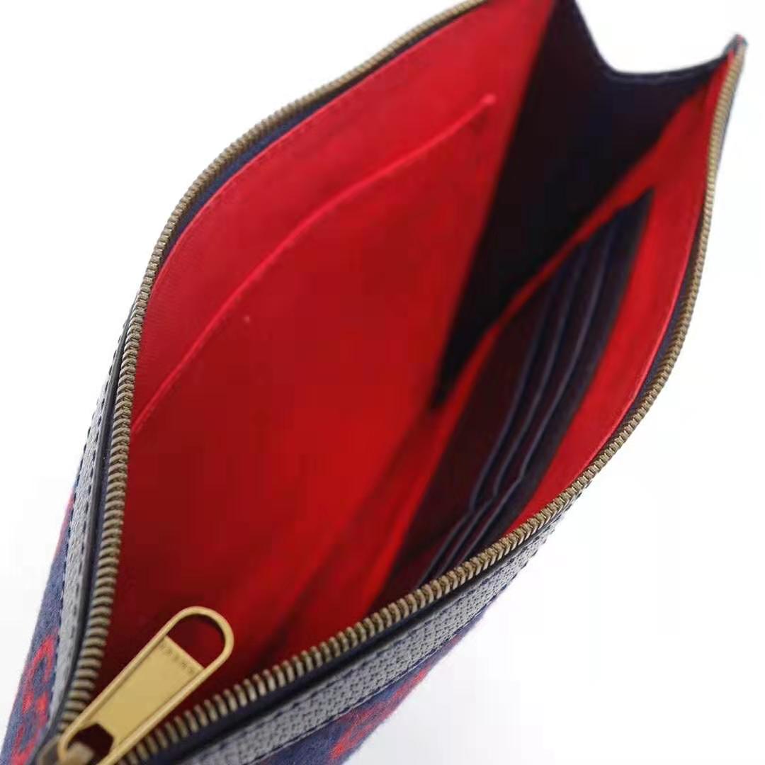 G*u*i gg unisex gg wool pouch in blue and red gg wool