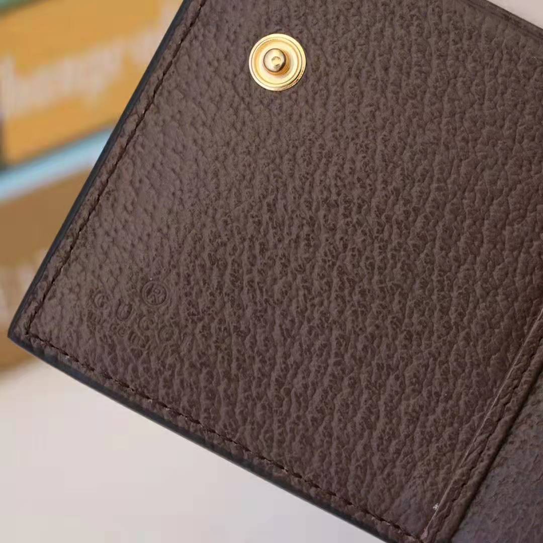 G*u*i gg unisex ophidia gg french flap wallet in beige/ebony gg supreme canvas