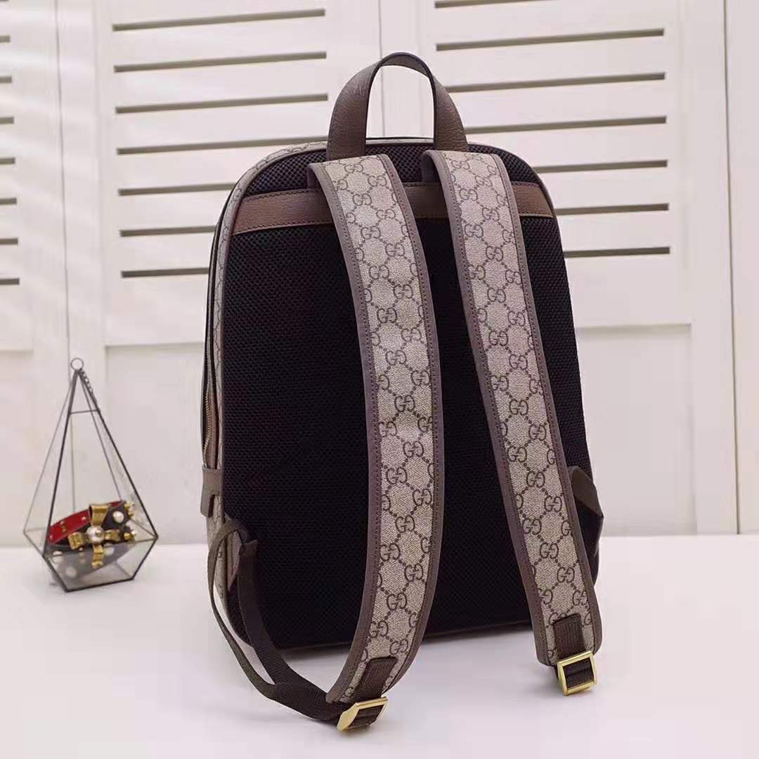 G*u*i gg unisex ophidia gg medium backpack in beige/ebony gg supreme canvas