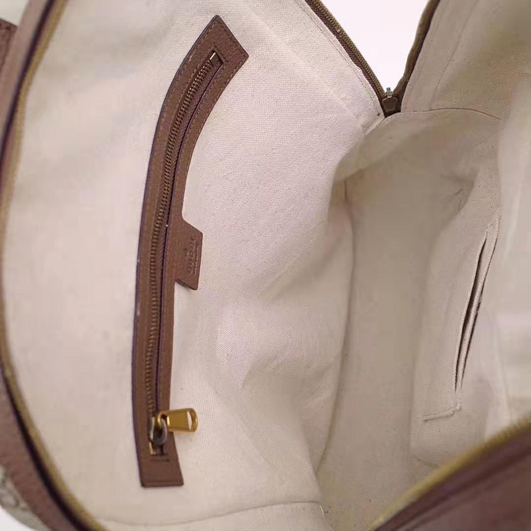 G*u*i gg unisex ophidia gg medium backpack in beige/ebony gg supreme canvas