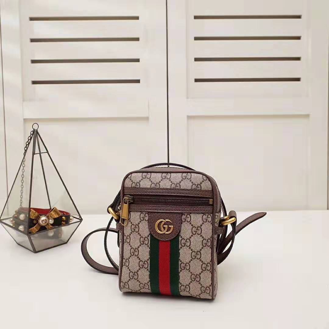 G*u*i gg unisex ophidia gg shoulder bag in beige/ebony gg supreme canvas